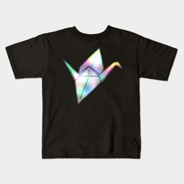 Origami Rainbow Crane Kids T-Shirt by Boo Face Designs